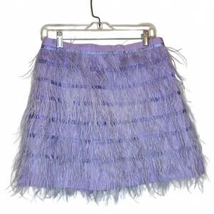 NWT Queen of Sparkles Purple Lilac Short Feather Skirt Size Large MSRP $195
